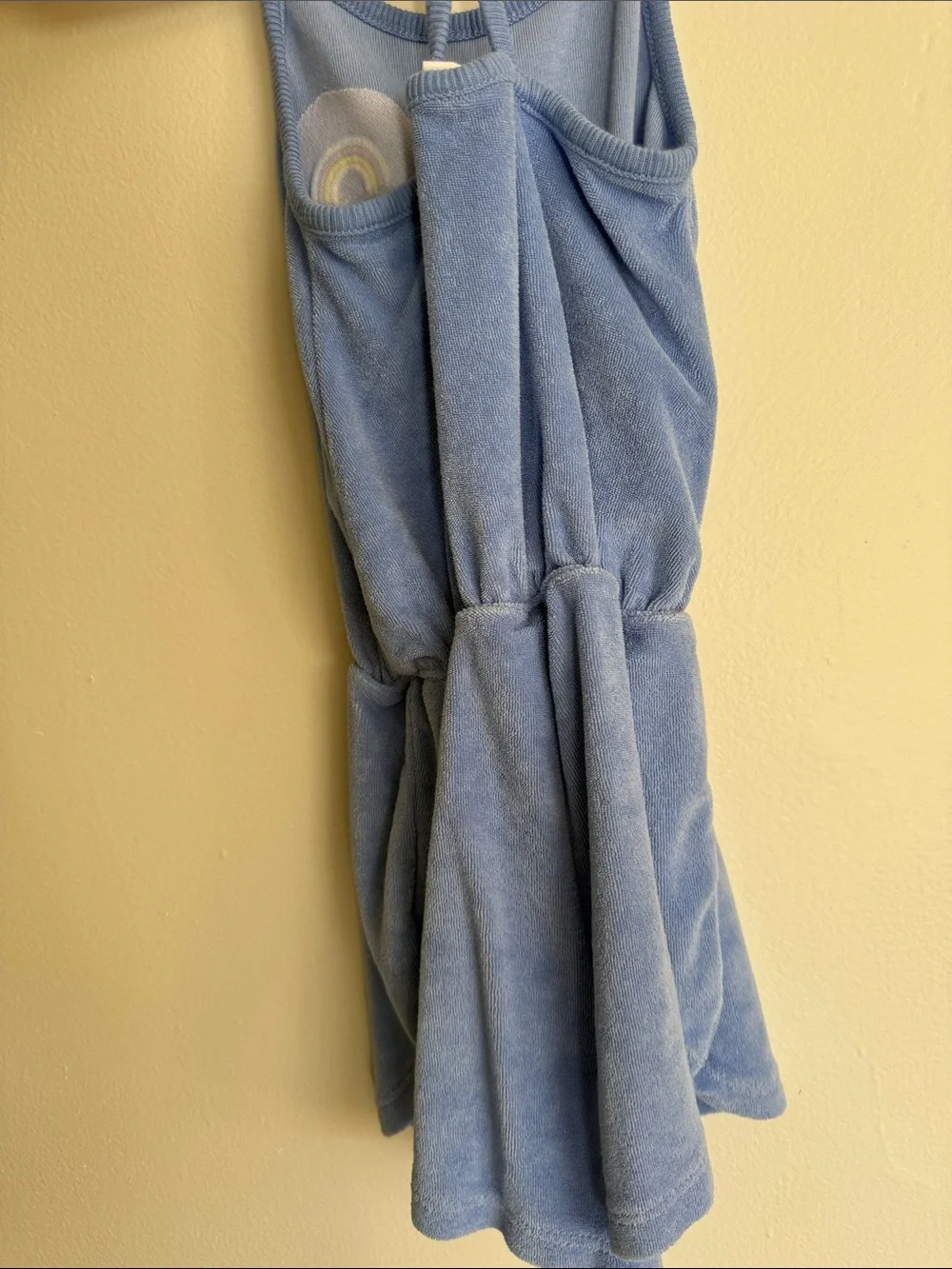 GAP Light Blue Terry Toddler Romper with Embroidery